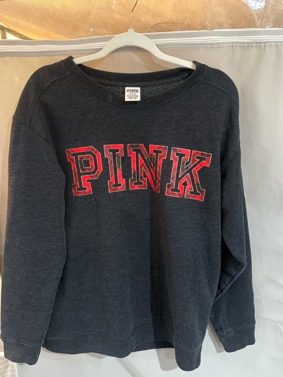 PINK Victoria's Secret Sweaters - PINK Victoria's Secret Black Sweatshirt with White Tag